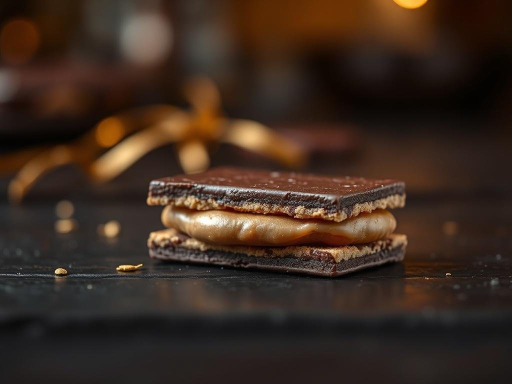 Una lujosa alta resolución de un alfajor gourmet en un